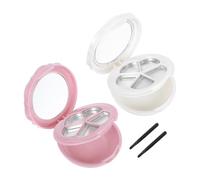 Beavorty 2 Ensembles Plateau De Portions Des Produits Palette De Fards à Paupières Vide Pots De Fard à Paupières Vides Palette De Lèvres Vide Pinceaux Couvercle Kit De Maquillage Aluminium