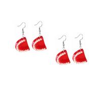 Beavorty 2 Paires Boucles Doreilles Pendantes Forme de Dentier Rouge Accessoires Dhalloween Exagérés et pour Femmes Bijoux Créatifs et Originaux pour Fêtes et Déguisements