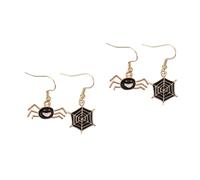 Beavorty 2 Paires Boucles Oreilles Femme Halloween Asymétriques Forme de Toile Araignée Décorations Oreilles pour Fêtes et Cosplay Accessoires Originaux et Durables