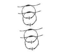 Beavorty 2 Paires Bracelet Tortue Tressé Réglable pour Couples et Amitié Saint Valentin Design Artisanal Durable et Damitié
