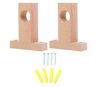 Beavorty 2 Pcs Support de Tringle à Rideau en Bois 3 CM de Diamètre, Support Décoratif Robuste, Extrémité de Tringle Résistante, Fixation Murale Facile, pour Rideaux de Salle de Bain