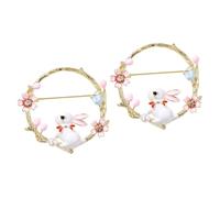 Beavorty 2 Pièces accessoires de broche oreilles décor broches mignon lapin épingle à nourrice broche pour femme épingle de sûreté pour écharpe de vêtements broch de combinaison Métal