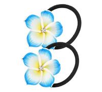 Beavorty 2 Pièces Accessoires de cheveux en céramique doux faux floral fleurs Accessoires de cheveux pour les filles Bandes de cheveux pour filles élastiques pâte polymère