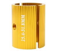 Beavorty 2 Pièces Adaptateur de Guidon en Alliage D'aluminium 25,4 à 31,8 | Cale de Conversion pour Diamètre, Montage Simple, Couleur Or, pour Usage Vélo et Vtt