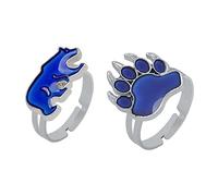 Beavorty 2 Pièces Anneau d'ouverture qui change de couleur Bague créative bague délicate bague thermochromique bague chic anneaux qui changent de couleur anneaux d'animaux alliage (fer)