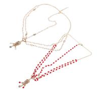 Beavorty 2 Pièces Baroque Boho Pearl Rhinestone Headband Chain Lightweight Vintage Bridal Hair Jewelry For Halloween Prom Festivals