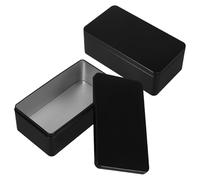 Beavorty 2 Pièces Boîte Métallique en Tôle D'acier Noire avec Grand Espace de Rangement, Design Élégant, Boîte à Friandises ou Thé Multifonctionnelle pour Présents et Souvenirs