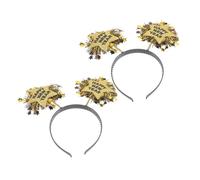 Beavorty 2 Pièces bonne année bandeau mignonette migneaux unique festival Occasions calin gala Noël accessoires bandeaux flexibles cheveux du nouvel an décor de coiffure de nouvel an Silver