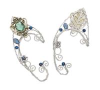 Beavorty 2 Pièces Boucle Oreille Clip Vert Écouteurs Fées Vert Non-percé Wrap Elf Femme Bijoux Quotidien Party