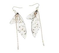Beavorty 2 Pièces Boucles D'oreilles Ailes Dégradées Fausses Perles Pendantes Bijoux Été Printemps Accessoires Romantiques Pour Usage Quotidien
