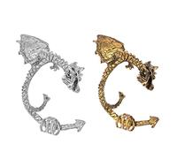 Beavorty 2 Pièces Boucles Oreilles Dragon Vintage Clips Oreilles Créatifs sans Piercing pour Femmes Accessoires Design Unique et Élégant