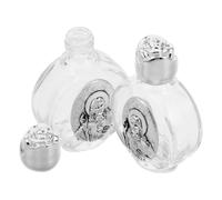 Beavorty 2 Pièces Bouteille Décorative Religieuse 15ml, Gaufrée | Alliage et Verre, Récipient Rechargeable pour Eau Bénite ou Parfum, Décor D’église, Pèlerinage