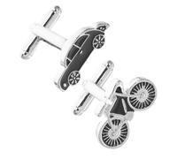 Beavorty 2 pièces Boutons de Manchette Hommes Noir Motif Voiture et Clips Tuxedo Chemise Résistants pour Mariage et Usage