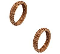 Beavorty 2 pièces Bracelet Femme Raphia Tressé Rétro Chunky Style Accessoire Décoratif Confortable et Ajustable Idée pour Amie et Femme Look Chic et Naturel