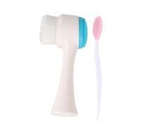 Beavorty 2 Pièces Brosse Faciale En Silicone Brosse En Silicone Pour Poignée Balckhead Pièce De Massage + Brosse En Silicone Pour Le Visage En Nylon Brosse De Nettoyage Du Visage Bleue