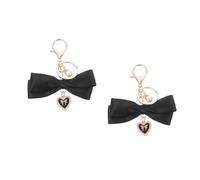 Beavorty 2 Pièces Chaîne D'amour Pendentifs Accessoires Mesdames Jolies Breloques De à Nœud Arcs Clé D'arc Porte-clés Pour Femme Charmes Du Gland Black En Tissu