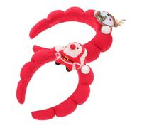Beavorty 2 Pièces Christmas Headband Set With Santa Claus And Reindeer Antlers Festive Hair Accessories For Holiday Parties Photo Booths And Seasonal Celebrations