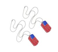 Beavorty 2 pièces Collier Américain avec Pendentif Drapeau Usa Accessoire de Mode pour Vêtements et Photographie