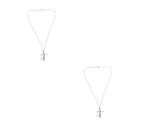 Beavorty 2 Pièces Collier Pendentif Croix et Stéthoscope Argenté pour Infirmières Médecins et Étudiants Santé Appréciation Professionnelle Femme