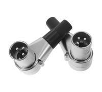Beavorty 2 Pièces Connecteur XLR Mâle Coudé 3 Broches Réglable en Métal Argenté