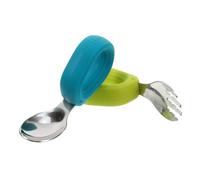 Beavorty 2 Pièces Ensemble Cuillère Et Fourchette à Manche Court Ustensiles Pour Enfants Fourchettes Et Cuillères Pour Tout-petits Argenterie Enfant En Bas Âge Gel De Silice