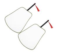 Beavorty 2 Pièces Éventails à Main Soie Blanche Chinoise avec Manche Bois Ventilateurs DIY pour Peinture Garçon Fille Matériel Artistique pour Projets Scolaires et Décoration Maison