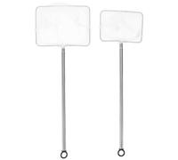 Beavorty 2 Pièces Filet de Pêche Rétractable Carré en Nylon Manche Télescopique, Filet à Mailles Fines Portable pour Aquarium et Bassin, Adapté aux Crevettes et Poissons