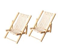 Beavorty 2 Pièces Mini Fauteuil Inclinable Modèle De Mini Chaise Mini Transat Chaise Miniature pour La Décoration Chaise De Figurine Accessoires Bord De Bois Ob11 Support De Téléphone Petit