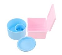Beavorty 2 Pièces Nail Brush Cleaner Set With Lid Plastic Nail Cleaning Case For Manicure Tools Acrylic Brush Wash Pot Round Cups