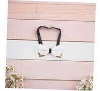 Beavorty 2 Pièces Noeuds Métalliques Ajustables Style Coréen pour Mariage et Soirée Noués Élégants pour Marié et Demoiselles Accessoire Formelle Blanc