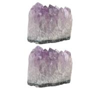 Beavorty 2 Pièces Ornement D'améthyste Pourpre Brut, Décoration Unique | Pierre D'améthyste, Matériaux Bijoux et Loisirs Créatifs, Spécimen Géologique, Décoratif pour Collection