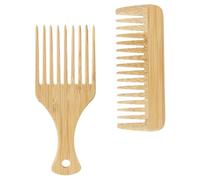 Beavorty 2 Pièces Peigne en bois à dents larges pour hommes décoration Produits toppers cartes de siège d'étiquette peigne à dents larges pour cheveux mouillés peigne à barbe en bois Khaki