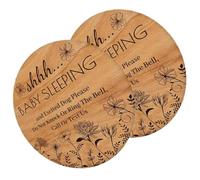 Beavorty 2 Pièces Plaque Suspendue en Bois pour Dormir Bébé, Panneau Rond | Panneau de Porte pour Chambre D'garçon et Filles, Haute Densité, Léger et Compact, Facile à Suspendre