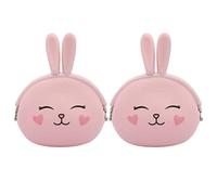 Beavorty 2 Pièces Porte Silicone à Design Adorable de Lapin de Sac à Clés Portable pour pour Changements Petites Affaires