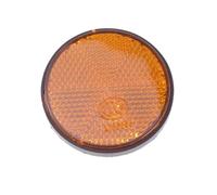 Beavorty 2 Pièces Réflecteurs Réflecteur Arrière Ronds Orange Ø56 Mm en Plastique Résistant Vis 6 Mm, Accessoire Réfléchissant de Signalisation pour Vélo et Moto pour Sécurité Routière