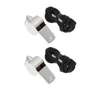 Beavorty 2 Pièces Sifflet Professionnel en Acier Inoxydable Léger Son Clair et Corde en Nylon pour Entraînement Sportif et Arbitrage