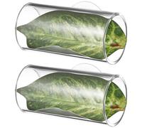 Beavorty 2 Pièces Tunnel pour Betta en Acrylique Feuille Artificielle et Ventouse, Cachette Confortable et Décorative pour Aquarium, Décoration de Tank
