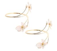 Beavorty 2 Pièces Wide Flower Arm Cuff Bracelets Elegant Open Floral Bangles For Women And Minimalist Boho Jewelry For Parties Holidays And Daily Wear