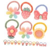 Beavorty 20 pièces Élastiques Cheveux Garçon Fille Flocage Cartoon Bande Cheveux Élastique Fille Accessoires Coiffure Résistants et Colorés pour Queue de Cheval