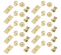 Beavorty 200 Breloques pour Ongles en Alliage Métal Doré Ensemble de Bijoux pour Ongles 4 Formes Variées Kit Nail Art pour Manucure Fêtes et Événements