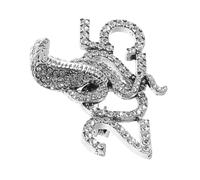 Beavorty 2025 Broche Année du Serpent broche serpent en strass broche serpent vintage broche animal pour femme broche serpent métal vintage alliage Silver