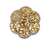 Beavorty 2465pièces Perles Demi-rondes Résine Plastique pour Emballage Kit de Décorations de Nail Art DIY Perles Dorées