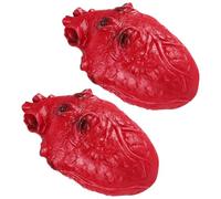 Beavorty 2Pcs Ornement De Maison Hantée Cœurs Sanglants d'halloween en Forme De Cœur Vinyle Rouge 6 X 3.5 X 2 Pouces pour Scène De Crime Halloween