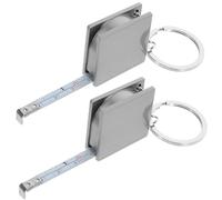 Beavorty 2pcs Porte-clés Mètre Ruban Métal 1m avec Verrouillage Stable et Anneau Porte-clés, Mini Ruban à Mesurer Portable pour Usage Domestique