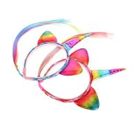 Beavorty 2pièces Bandeau Licorne Pour Filles Avec Queue De Cheval Tressée Accessoires De Fête Et Costume Halloween