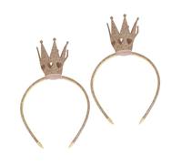 Beavorty 2pièces Couronne Serre-tête Anniversaire avec Paillettes pour Fête Fille Femme Lot de Couronnes Dorées Brillantes pour Halloween Noël