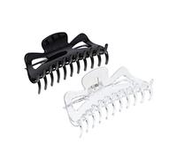 Beavorty 2pièces Large Hair Claw Clip Set Acrylic Hair Jaw Clamp for Women Secure Grip for Thick and Fine Shower Claw Barrette in and Transparent Fashion Accessories