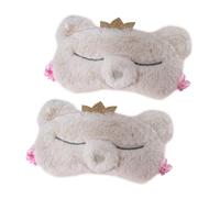Beavorty 2pièces Masque De Sommeil Pour Dormir Cache-yeux Peluche Souple Bandeau Pour Yeux Bloque La Lumière Confortable Pour Voyage Et Maison