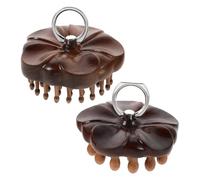 Beavorty 2pièces Peigne de Massage du Chevelu Bois de Santal de Peignes à Dents Rondes pour Cheveux Brosse à Cheveux Manuelle Bois Naturel