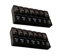 Beavorty 2pièces Pilulier Jours à Compartiments Simples Boîte De Conservation Pour Médicaments Lot De Noir